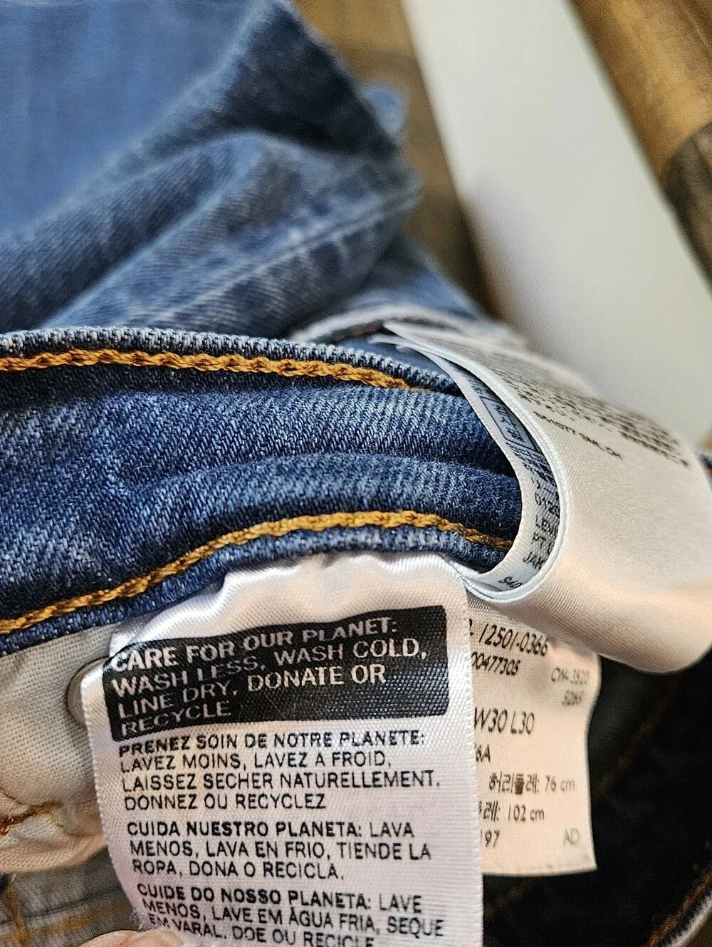 Levi's 501 Button Fly Men's Blue Straight Leg Jeans with Signature Red Tab